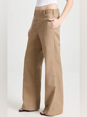 Re/Done Wide-Leg Pants in Khaki
